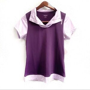 NWT Reebok Purple Golf Moisture Wick Polo Shirt S